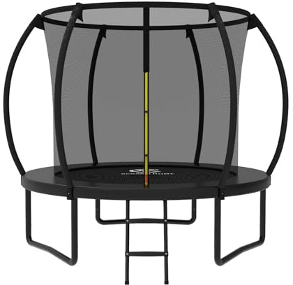 ACWARM HOME 8FT Trampoline Outdoor with Net，Recreational Trampolines for Kids and Adults, ASTM Approved, Black