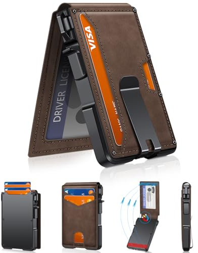 Wallet for Men, Mens Minimalist Wallet 9-13 Cards, Slim Compact RFID Wallet