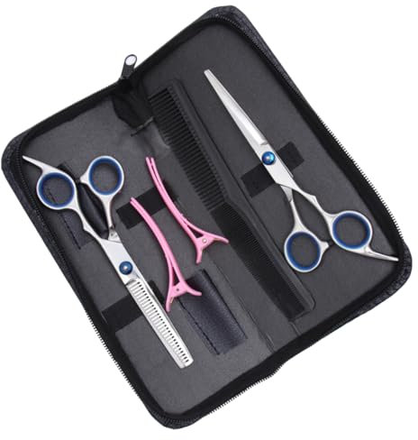 Set di forbici da taglio per capelli con denti piatti e sottili, strumenti professionali per parrucchiere per famiglia e animali domestici, antiruggine e durevole