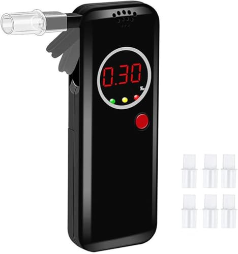 Alkomätare Alkoholtestare Halvledarsensor Digital Lcd Med 5 Munstycken Exakt Andningstestare