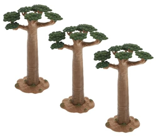 Holibanna Modello di Albero Baobab in Miniatura 3 Pezzi Decorazione Paesaggio Fai da Te Figurine Alberi Realistici per Modellismo Ferroviario e Scenari di Treno