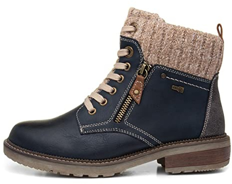 Relife Diane Womens Navy Lace Up Ankle Boot - Size 5 - Blue