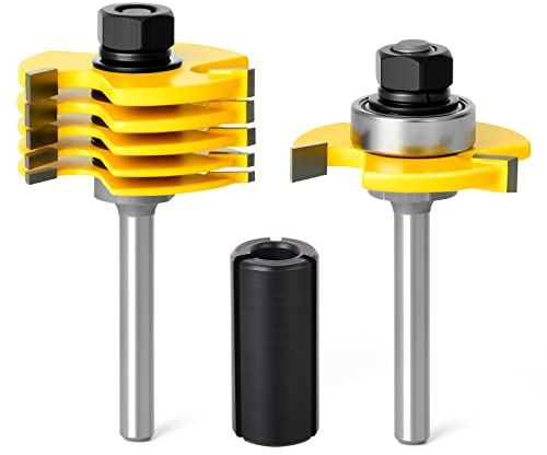 MEIGGTOOL 1/4 Inch Shank Slot Cutter Router Bit Set - 6 Size