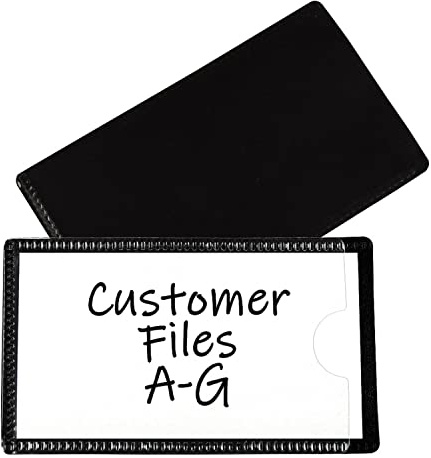 C-Line Slap-Stick Magnetic Label Holders, Side Load, 4.25 X 2.5, Black, 10/Pack