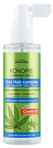 JOANNA Konopie Balsamo per capelli per la cura dei capelli che cadono, idratante e rinforzante con estratto di semi di canapa e Vital Hair Complex e Biotina 100 ml