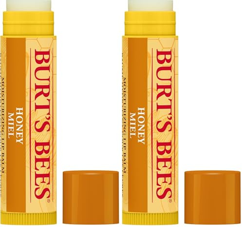 Burt's Bees Lip Balm Honey, Moisturising Lip Balm With Beeswax & Vitamin E, 100% Natural Origin, 4.25g (Pack of 2)