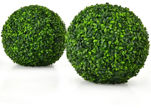 SOARS 2er Buchsbaumkugel künstlich, Buchskugel 40cm, Formschnitt Kunstpflanze Dekopflanze Zimmerpflanze für Garten, Büro, Hochzeit