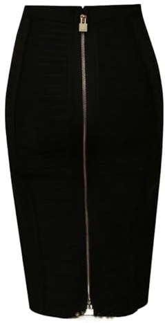 CMZYBBD Donna Gonna Sexy con Doppia Cerniera, Gonna A Vita Alta, Design Che Valorizza I Fianchi-Nero-m