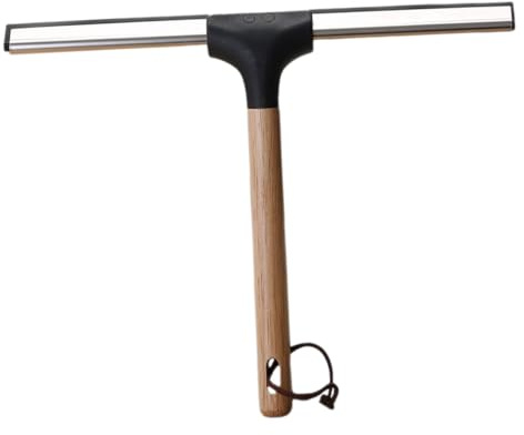 GARVALON Duschskrapa Med Trähandtag Glasrengöring För Duschdörrar Fönster Och Speglar Ergonomisk Design För Enkel Användning Och Överlägsen Rengöringseffekt