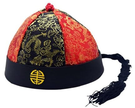 Lodoot Sombrero tradicional de emperador chino para tela de seda, sombrero de príncipe chino Tangzhuang Cosutme, accesorios de propietario, sombrero de piel de melón