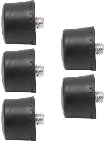 Black Rubber Hammer Head, Mallet Hammers Head Replacement, Strong Abrasion, Reduce Scratches, Soft Rubber Knock, Mounting Screw Button for Installation (Φ25mm)