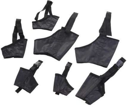 ibasenice 7pezzi Museruola Regolabile Per Cani Di Piccola Media e Grande Antiabbaio Traspirante e Confortevole Protezione Contro Morsi e Masticazione Traspirante Nero