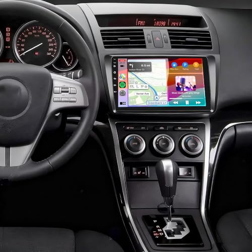 2+64G Android 14 Bilradio för Mazda 6 2007-2012 GPS Navi med Wireless Carplay Android Auto, 9 Inch DAB Radio for Mazda 6 Dubbel Din Radio Bluetooth WiFi FM SWC AHD Rückfahrkamera RDS