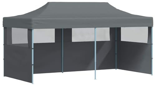vidaXL Tenda Party Antracite 291 x 580 x 315 cm Tessuto Oxford, Giardino e terrazza, tendone Moderno, Gazebo per Eventi, Gazebo Pieghevole, Padiglione all'aperto, Ombra per Festival, rifugio temporan