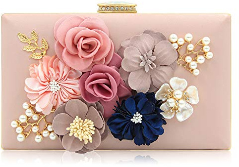 Milisente Clutch Purses for Women Floral Flower Wedding Evening Bag