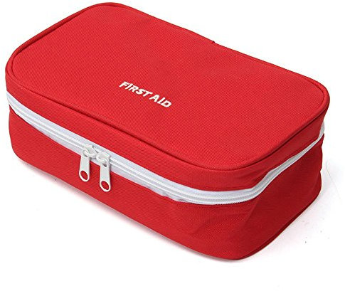 Slivercolor Erste Hilfe Set,Tragbar leer Erste-Hilfe-Koffer First Aid Kit Gewebe Medizintasche, Reiseapotheke Tasche, Betreuertasche Tasche für Reisen Home Workplace (Rot)