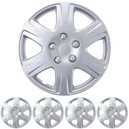 BDK (4-Pack Premium 15 Wheel Rim Cover Hubcaps OEM Style Replacement Snap On Car Truck SUV Hub Cap - 15 Inch Set