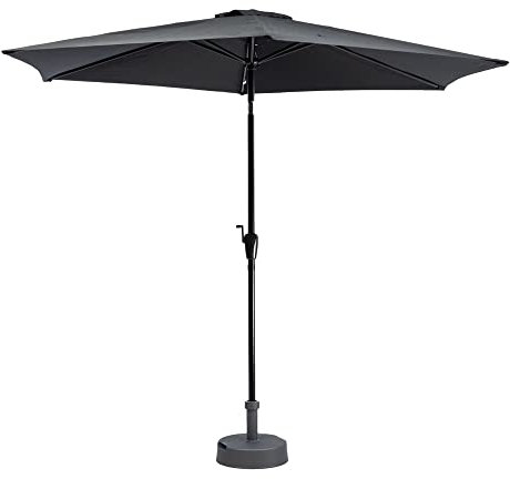 MaxxGarden Sonnenschirm Balkon - Sonnenschirme 300 cm - Balkonschirm - Balkon Schirm - Gartenschirm -U- -V Schutz 50+ - Knickbar - Schwarz