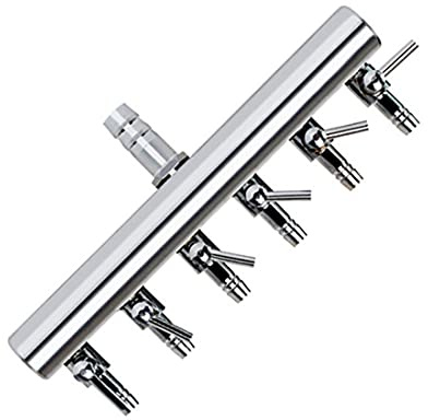 bnafes Aquarium Air Valve 6 Way Inline Manifold Air Flow Pump Tubing Splitter Lever Control Valve