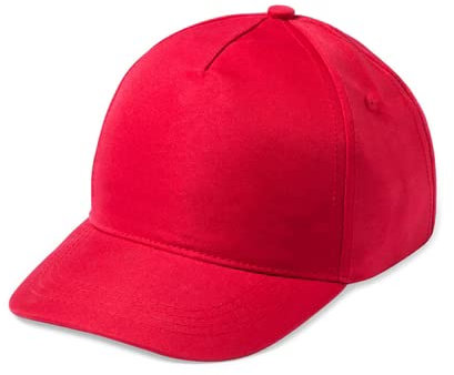 Generico Cappellino a 5 Pannelli Visiera Baseball da Uomo Donna Basico Cappello Berretto (Rosso)