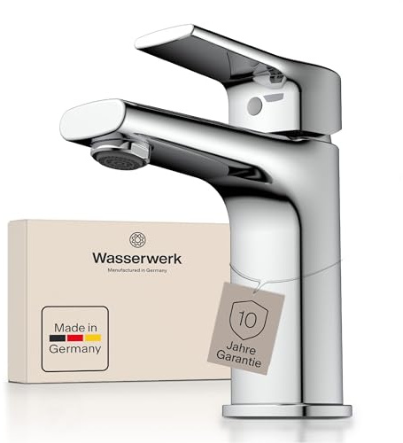 Wasserwerk Badarmatur WT13 | Armatur für Badezimmer Waschbecken | Wasserhahn Bad | Waschbeckenarmatur | Made in Germany | Chrom