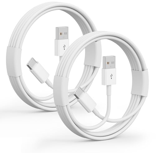 2Pack USB A to USB C Cable for iPhone 18/17/16/15 All Series (White-3 ft)
