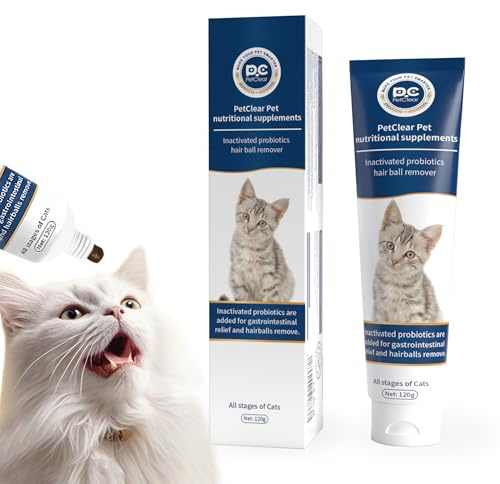 PCpetclear-Pet Haarballen Paste | 120g | Ergänzungsfuttermittel für Katzen | Kann dabei helfen zur Förderung der Haarballenausscheidung beizutragen | Nährt und pflegt das Fell Keine Futterlockstoffe