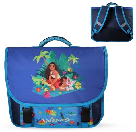 Bagtrotter - Cartable 38 cm - Vaiana Bleu Marine - Primaire - Dos et bretelles rembourrés - Fond renforcé - Licence Officielle Disney