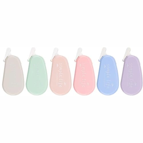 TopHomer 6 cintas correctoras, rollos de cinta correctora de bolsillo en 6 colores, grosor medio para una cobertura suave, 5 mm de ancho de revestimiento, ideal para tareas de escritura de oficina y