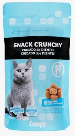 Snack Croccanti per Gatti con Erba Gattaia, Cura dei Denti, 70g, pack 5