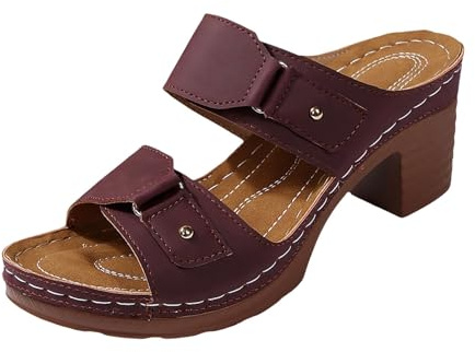 Sandales Femme Spartiate Été - Chaussures Retro Femme Vintage Sandale Bout Ouvert Nu Pieds De Marche Chaussure Décontractée Avec Boucle Sandalette Respirant Nu Pieds Talon Bloc Chic Sandalettes