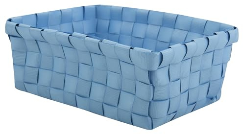 MSV Aufbewahrungskörbchen Aufbewahrungskorb Aufbewahrungsbox Organizer Badkorb 19x14x8 cm - Pastellblau
