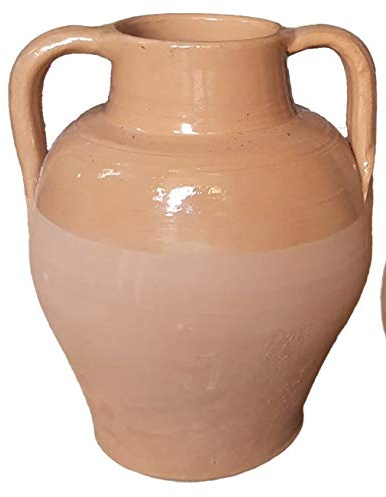 Mummolo Brocche per Acqua in Terracotta (2 Pezzi Uguali con Misure Diverse), Fatte a Mano sul Tornio, Smaltate all'Interno, Giare Arredo Tavola Cucina Made Italy
