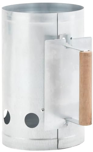 vidaXL Ciminiera per Barbecue Starter a Carbone Accessori per BBQ Utensile per Cottura CIB Accessori da Campeggio in Acciaio Zincato