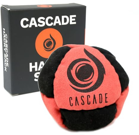 Cascade Pro 8 Panel Hacky Sack - Pro Freestyle Footbag - Trick Foot Bag (Red/Black)