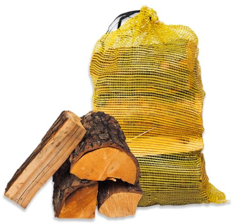 Warma 30L Net Alder Kiln Dried Hardwood Firewood Logs - 25cm Log Length & Ready to Burn - For Log Burners Wood Fired Burning Stoves Open Fires Pizza Ovens Chiminea Camp Fires Chimeneas