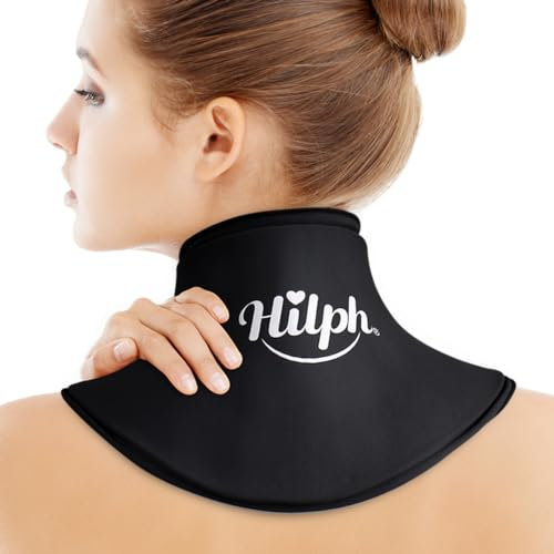 Hilph Paquete de hielo de Gel para Alivio Del Dolor Cervical y Cuello, Compresa Fría Reutilizable para Lesiones Deportivas, Hinchazón, Presión de Oficina y Recuperación de Cirugía - Negro