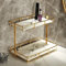 Dobbyby Make Up Organizer,Zwei -Layer -Speicherregal,Multi-Funktion und Große Kapazität,die Für Spintenstischgewürze Verwendet Wird,küchen Organizer,Badezimmer Organizer(Gold)
