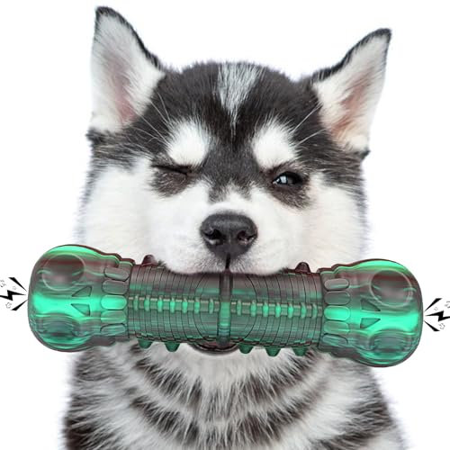 HETOO Hundespielzeug Kauspielzeug Hund,Unzerstörbares Kauwurzel Hundespielzeug, Spielzeug für mittelgroße und kleine Hunde, Quietschspielzeug aus Gummi, Reinigt Zähne und Zahnfleisch Dog Chew Toys