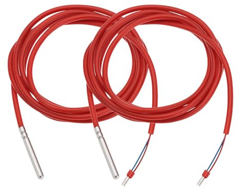 Be In Your Mind 2 Stück Wasserdichte NTC10K Thermistor Temperatursensor Sonden -50°C Bis +200°C Geeignet für Heizung Und Steuerung von Solaranlagen Heizung Klimaanlage Lüftungstechnik 2m Kabel