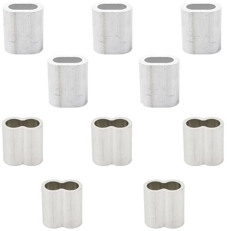 10 Stück seilklemmen 5mm Seilklemmen für Gummiseil, Drahtseil, Kabel Ideal zum Klemmen und Fixieren,8er-Figuren seilklemmen,gummiseil,drahtseilklemme,Crimpklemme Doppelhülse