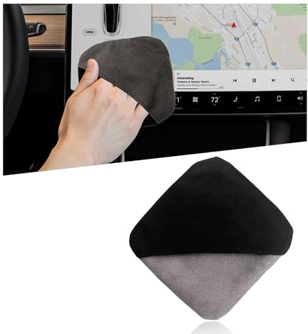 LunarCharm Paño de limpieza para pantallas de coche, almohadilla cuadrada de microfibra para pantallas de coche, paño de limpieza plegable para pantallas táctiles, fácil de transportar