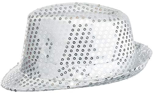 Brandsseller Paljetthatt, glanshatt, glitterhatt, festhatt, utklädnad, karneval, silver