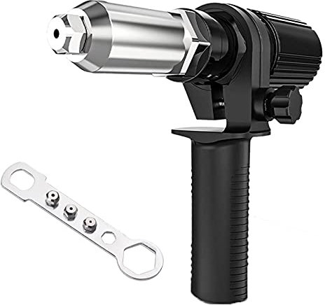 N/H Remachadora eléctrica, AolKee Remachadora para Tladro Adaptador, Kit Adaptador de Pistola Remachadora para Taladros Eléctrico Inalámbrico, Remachadora Bateria, Adaptador de Pistola Remachadora