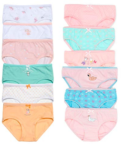 Channo Niña Braguitas de algodón con Estampados y Dibujos Originales. Cómodas y Suaves - Pack de 12, Estaciones, 2-3 años