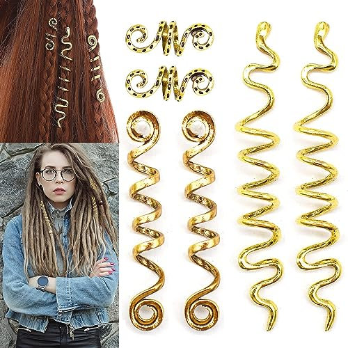 Bantre 6 Pezzi Clip a Spirale per Capelli, Perline a Treccia di Capelli, Capelli Spirali, Fermagli a spirale per capelli, Fai Da Te Forcine a Spirale Capelli, (oro)