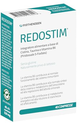 Redostim® - Integratore Alimentare per il benessere metabolico - Uomo e Donna - Vitamina B6 in forma attiva - P5P - Formula Brevettata - 40 compresse 520 mg