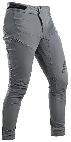 FORBEMK Herren Fahrradhose Mountainbike-Hose lang Leicht Atmungsaktiv Wasserabweisend Laufen Mountainbike Outdoor Fahrradhose-Dark Grey-36