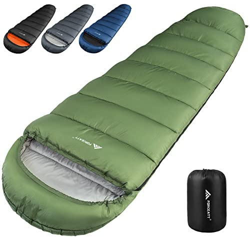 Forceatt Sacco a pelo, 5℃~15℃ 4 Stagioni sacco a pelo mummia invernale leggero (1600g), per campeggio, festival, viaggi, uso interno ed esterno