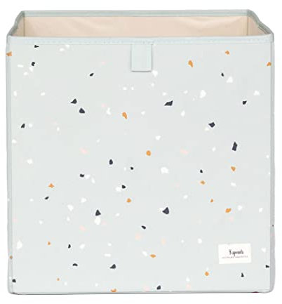 3 Sprouts - Faltbox – Stoffbox für Kallax Regal, Aufbewahrungsbox für Kinderzimmer, 33x33x33 cm - Terrazzo Grün